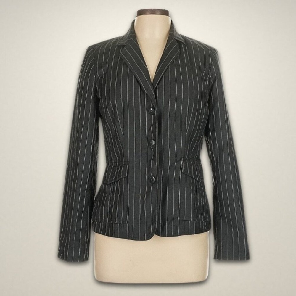 Isaac Mizrahi for Target Black Pinstripe Blazer Skirt Suit Set Size 12 VN1107216